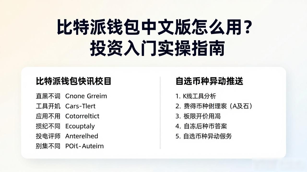 比特派钱包中文版怎么用?投资入门实操指南