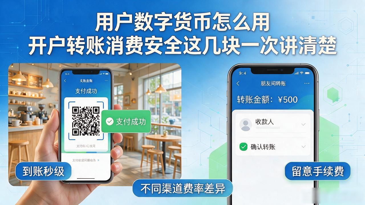 用户数字货币怎么用 开户转账消费安全这几块一次讲清楚