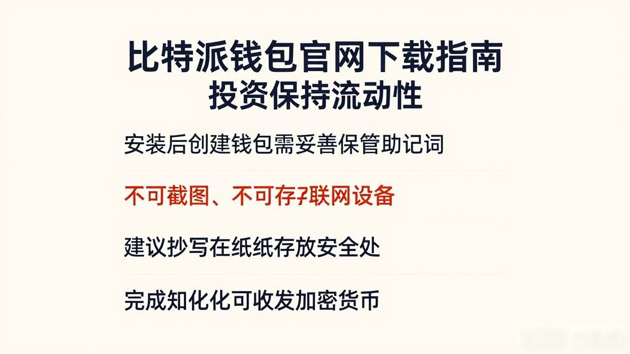 比特派钱包官网下载指南 投资保持流动性