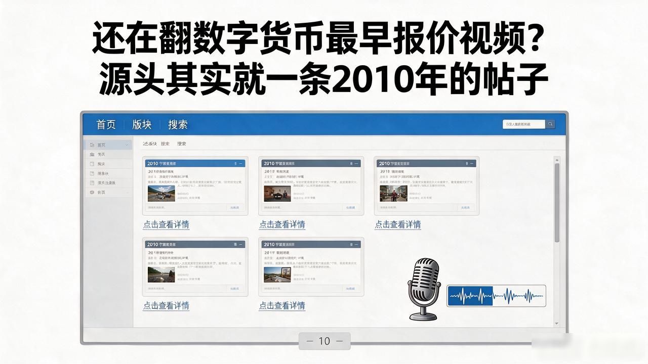 还在翻数字货币最早报价视频?源头其实就一条2010年的帖子