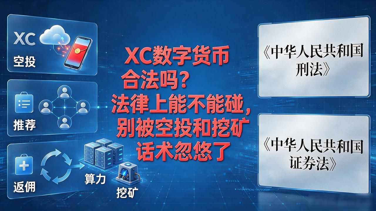 XC数字货币合法吗？法律上能不能碰，别被空投和挖矿话术忽悠了