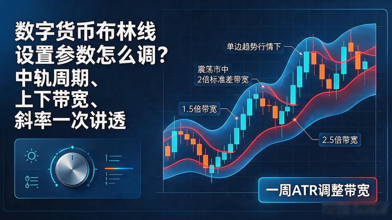 数字货币布林线设置参数怎么调?中轨周期、上下带宽、斜率一次讲透