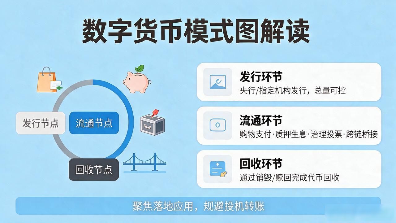 数字货币模式图怎么看，发行流通回收一图讲透