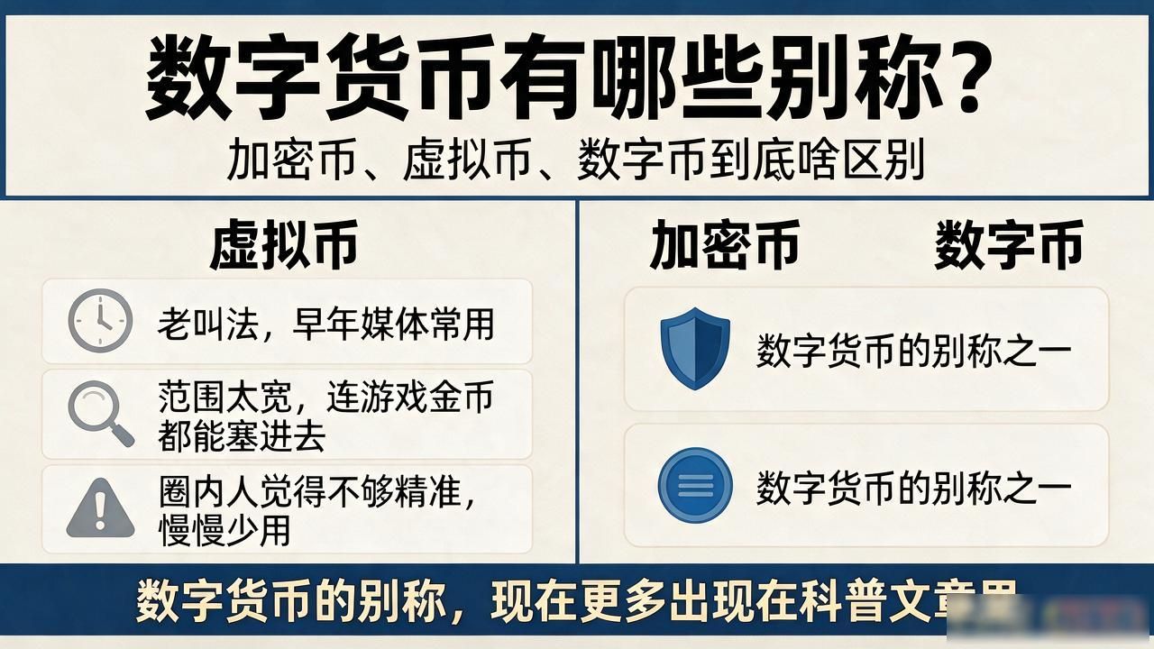 数字货币有哪些别称？加密币、虚拟币、数字币到底啥区别