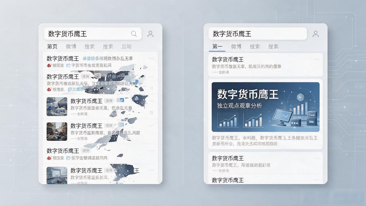 想在微博搜"数字货币鹰王"？第一页别全信，翻到第三页才靠谱