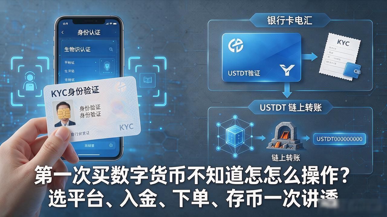 第一次买数字货币不知道怎么操作?选平台、入金、下单、存币一次讲透