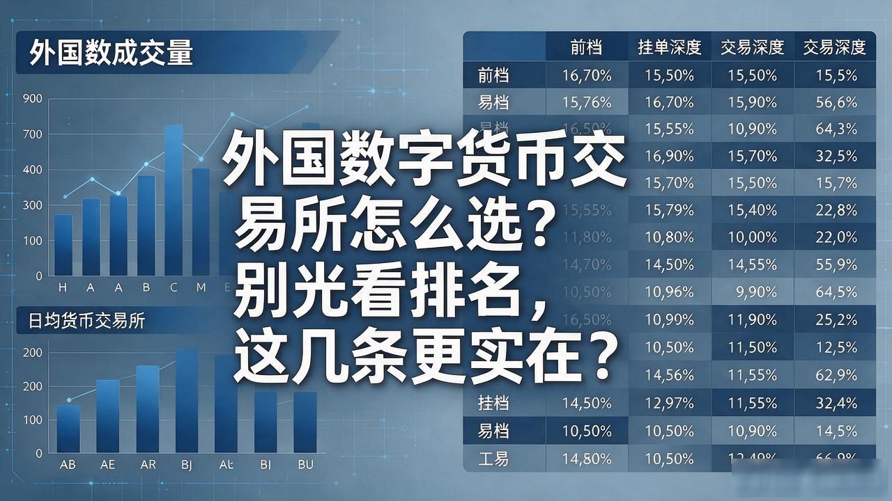 外国数字货币交易所怎么选？别光看排名，这几条更实在