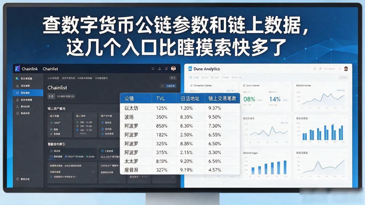 查数字货币公链参数和链上数据，这几个入口比瞎摸索快多了