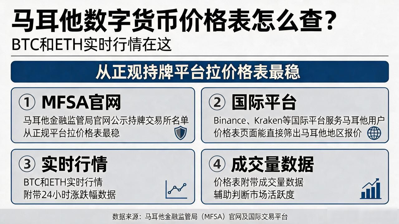 马耳他数字货币价格表怎么查？BTC和ETH实时行情在这