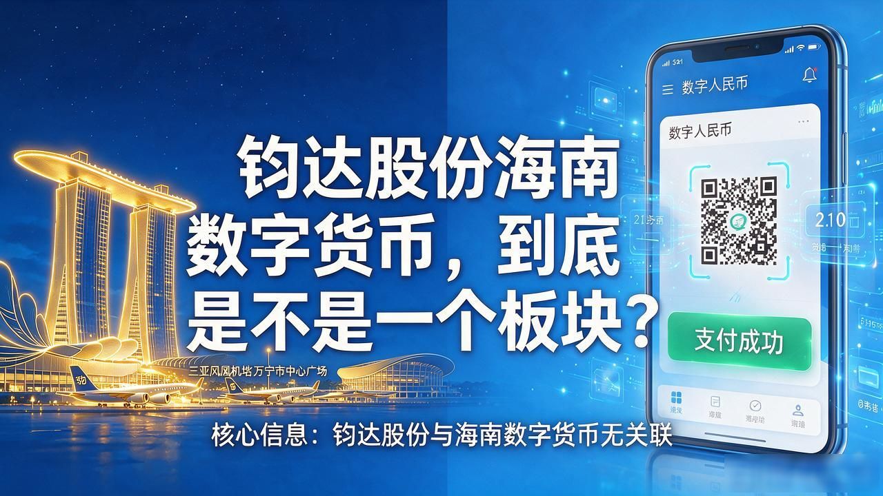 钧达股份海南数字货币，到底是不是一个板块？搞清楚了再下手