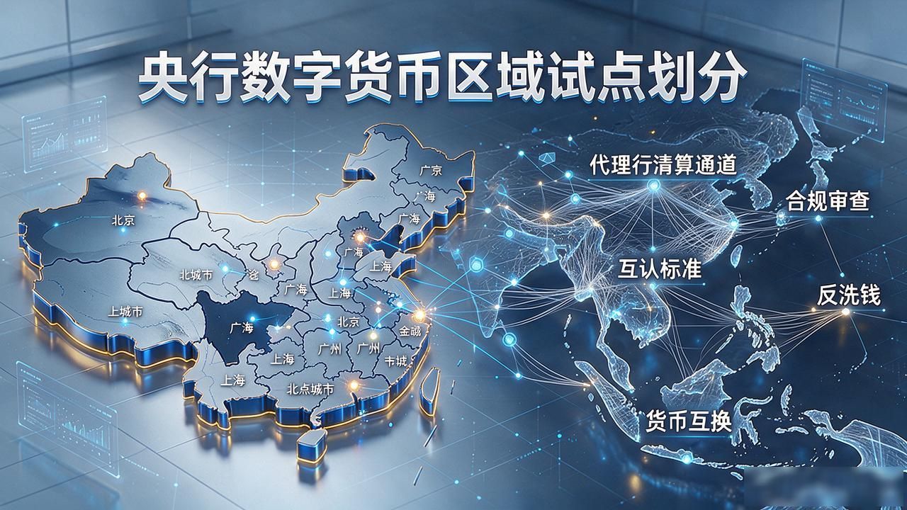 央行数字货币区域试点怎么划分?哪些城市先跑起来了,跨境又怎么通